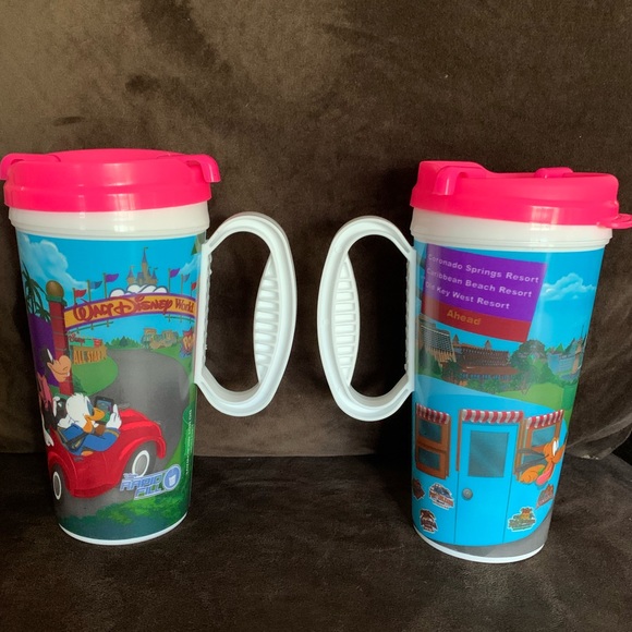 Disney Dining Walt Disney Park Rapid Refill Souvenir Cups W Lid